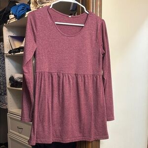 Long Sleeve Maroon Tunic Top